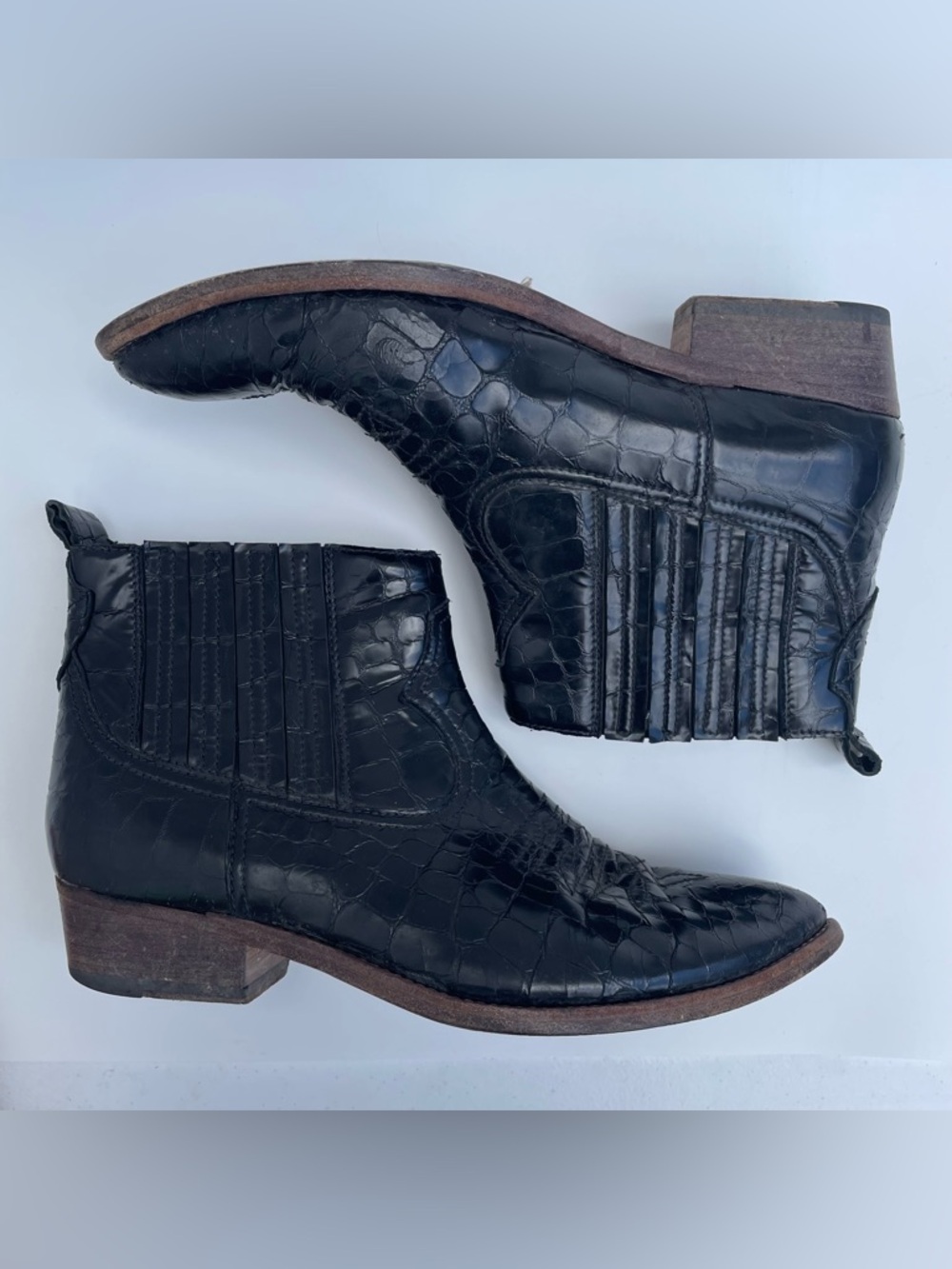 Golden Goose Deluxe Brand GGDB Black Cowboy Ankle Boots Italy EUR 41 / US 10 - Picture 7 of 10